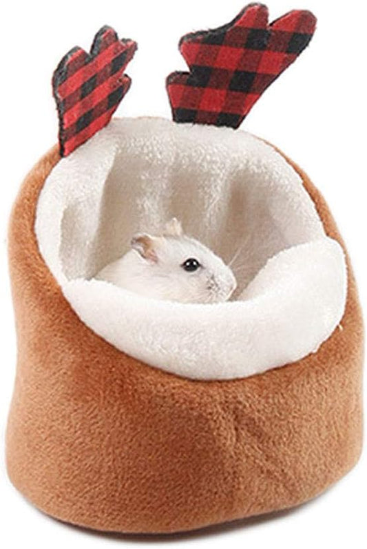 Soft Small Pet Bed, Hamster Nest Pouch Cute Mouse House Hammock Sugar Glider Hideout Cage Accessories, Bedding for Gerbil Degu Golden Bear Hedgehog