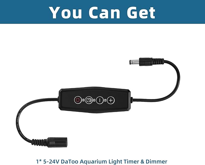 DaToo Aquarium Light Timer&Dimmer Fish Tank Light Controller with Adjustable Brightness Single Channel LED Light Timer 4/8/12h Dimmer Lights Switch for 5-24V DC LED Lights