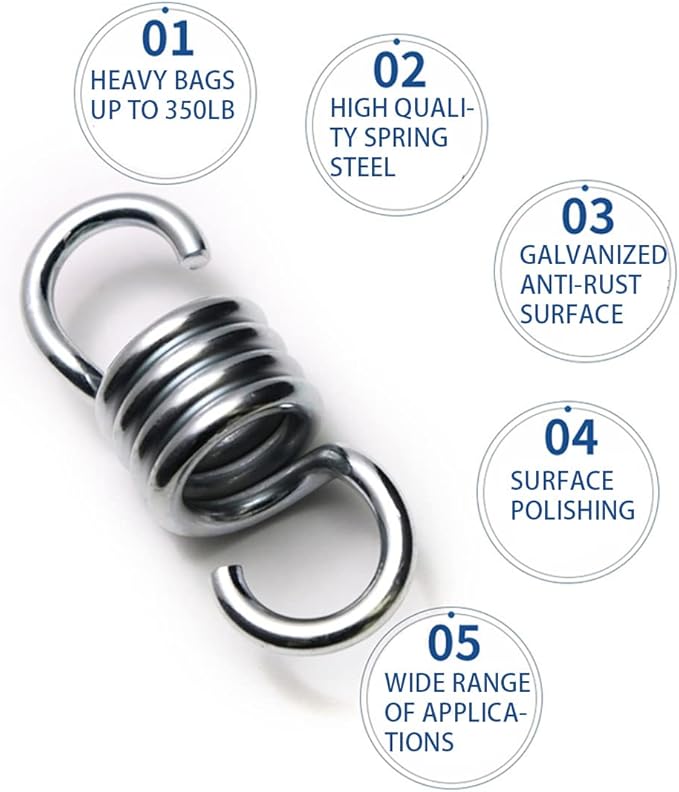 Heavy Duty Spring Hammock Chair Spring Porch Swing Springs Hook Suspension Swing Extension Spring for Hammock,Boxing Bag,Hanging Chair,Gym,Patio Swing Hange