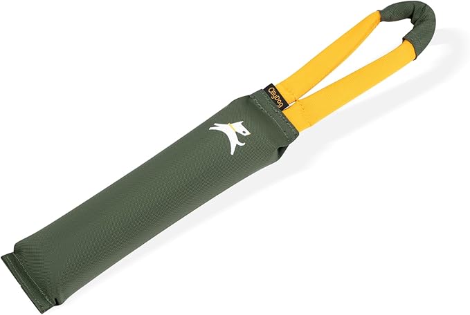 OllyDog Tugger | Durable Dog Tug Toy | Recycled | Tough Dog Bite Pillow | Handle | Interactive Pull Toy | Fetch & Training (Winter Moss)