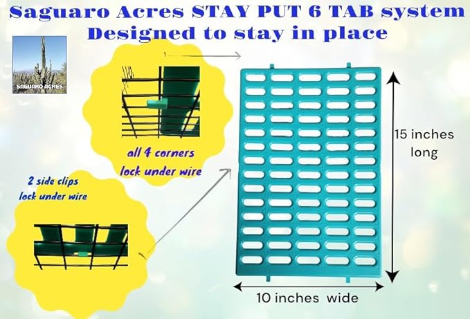 Saguaro Acres Rabbit and Small Animal Cage Resting Mat for Wire Floored Cages (Teal)