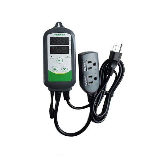 Inkbird Dual Stage Temperature Controller Heating and Cooling with AC 100 to 240V ITC-308S and NTC Probe for Grow Room Fermentation Fridge Brewing