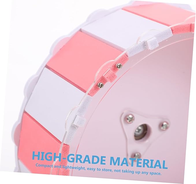 Garneck Hamster Running Wheel 10-inch Pink and White Silent Exercise Wheel for Small Animals Plaything for Mice and Hedgehogs