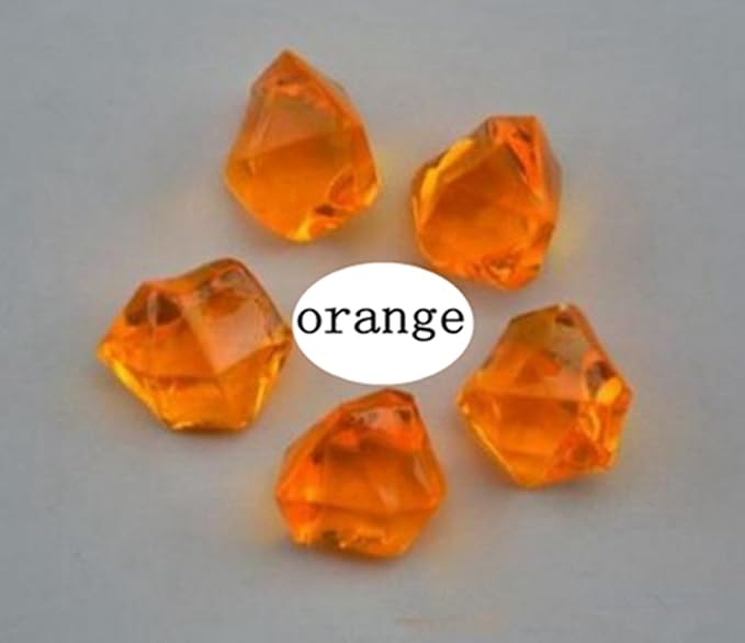 Ivie Colorful Crystal Stone Acrylic Glass Transparent Stone for Fish Tank,Aquarium,Terrariums,Vase,Plants,Garden Decoration (200grams) (orange)