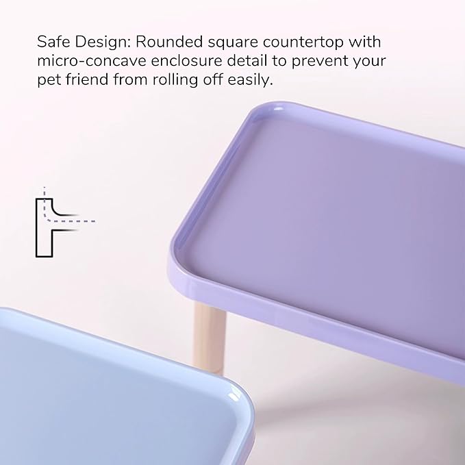 Hamster Platform - Cage Accessories and Play Decor for Dwarf Syrian Hamsters, Gerbils, Mice, Degus, and Other Small Pets (W9.8×L5.9×H3.5-6.1'', Purple)