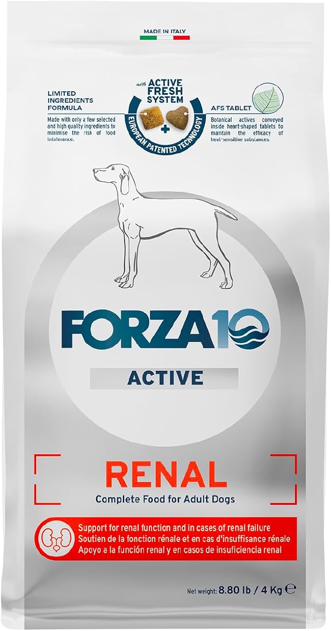 Forza10 - Dog Food, Vet-Approved Renal Pet Food with Omega‑3, Non-GMO, Dry Dog Food for Kidney Support, Made in Italy (8.8 lb)