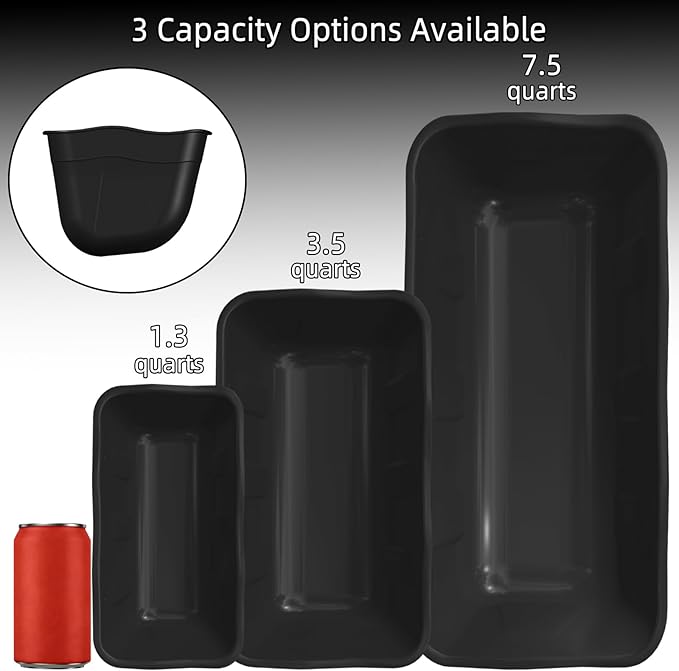 Chicken Feeder Waterer,Hanging Goat Feeders,Feed Trough 3.5 Quart 2 Pack,Hanging Fence Feed Trough for Poultry Livestock,Black