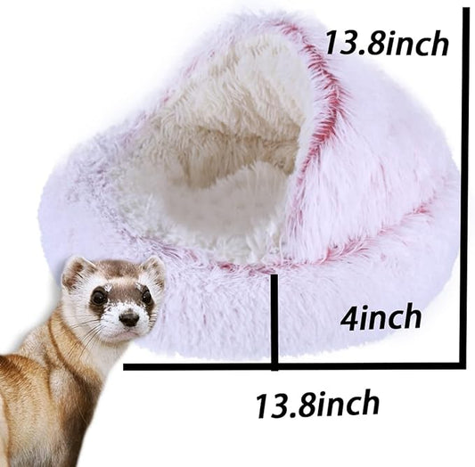 Ferret Bed Cave and Hideouts，Ferret Hideaway Bed Accessories for Cage Ferret Beds and Hideouts (Pink)