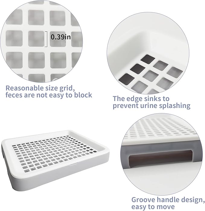 Fhiny Guinea Pig Litter Box, Small Pet Potty Training Chinchilla Bedding Litter Pan with Disposable Cage Liners & Cleaning Broom Cage Accessories for Young Guinea Pig Chinchilla (Grayish Purple)