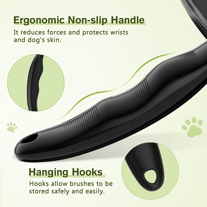 Pecute Skin Friendly Self-Cleaning Slicker Brush for Dog & Cat Shedding | 1 click clean, Lightweight, Undercoat hair removal, For short/long/double/white coats