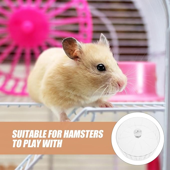 Toddmomy Silent Hamster Running Wheel Large 12-Inch Exercise Wheel for Hamsters Chinchillas Gerbils Sturdy Crystal Design Dual Bearings for Smooth Operation