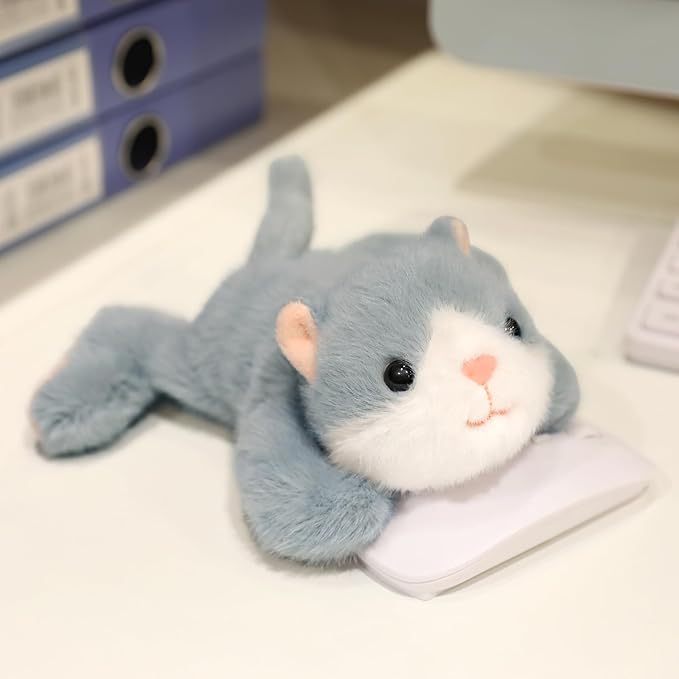 Ditucu Cute Palm-Sized Cat Stuffed Animal Soft Capibara Plush Doll Small Kitten Plushies Toys Gifts for Kids Grey 7.8 inch