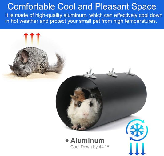 Chinchilla Hanging Cooling Tunnel Toys, Small Animals Tubes Tunnel Toys | Ferret Chinchilla Squirrel Guinea Pig Rat Cage Accessories (Black-Long)
