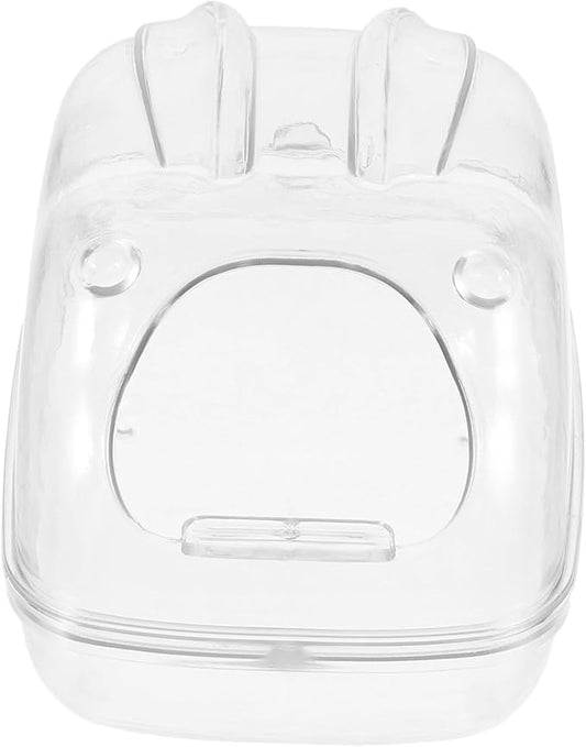 Hamster Sand Bath Container Easy to Clean Transparent Bathhouse for Small Animals Multi-Purpose Gerbil Shower Box and Litter Box for Dwarf Hamsters and Guinea Pigs