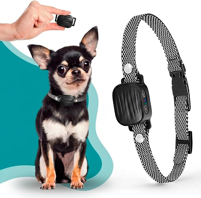 Bark Collar for Small/Medium Dogs, No Shock Anti Bark Collar, Rechargeable Anti Barking Collar w/2 Vibration & Beep Modes, Waterproof Shockless Smart Dog Stop Barking Control Device (Anthracite)