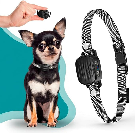 Bark Collar for Small/Medium Dogs, No Shock Anti Bark Collar, Rechargeable Anti Barking Collar w/2 Vibration & Beep Modes, Waterproof Shockless Smart Dog Stop Barking Control Device (Anthracite)