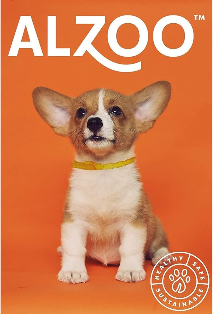 ALZOO Natural Flea & Tick Dog Collar - Helps Repel Fleas, Ticks & Mosquitoes - 100% Plant-Based Active Ingredients - Waterproof - Up to 4 Months Protection - Medium-Sized Dogs: 16-40 lbs - Pack of 3