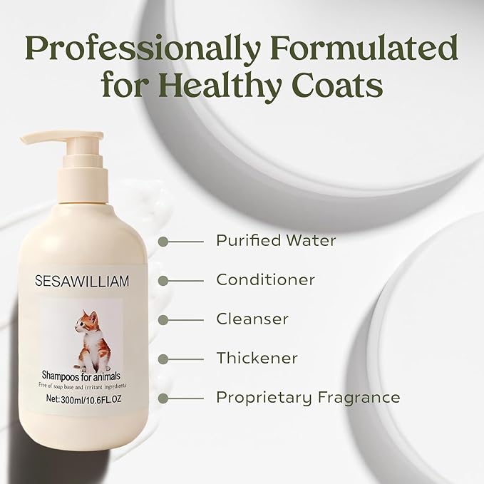 Small Animal Shampoo -Enriched,with Camomile Aloe Vera-Specially,Formulated for Dogs,Cats,Guinea Pigs,Other,Small Animals-for Health Shiny Coats,Vegan-Mild pH Neutral-300ml