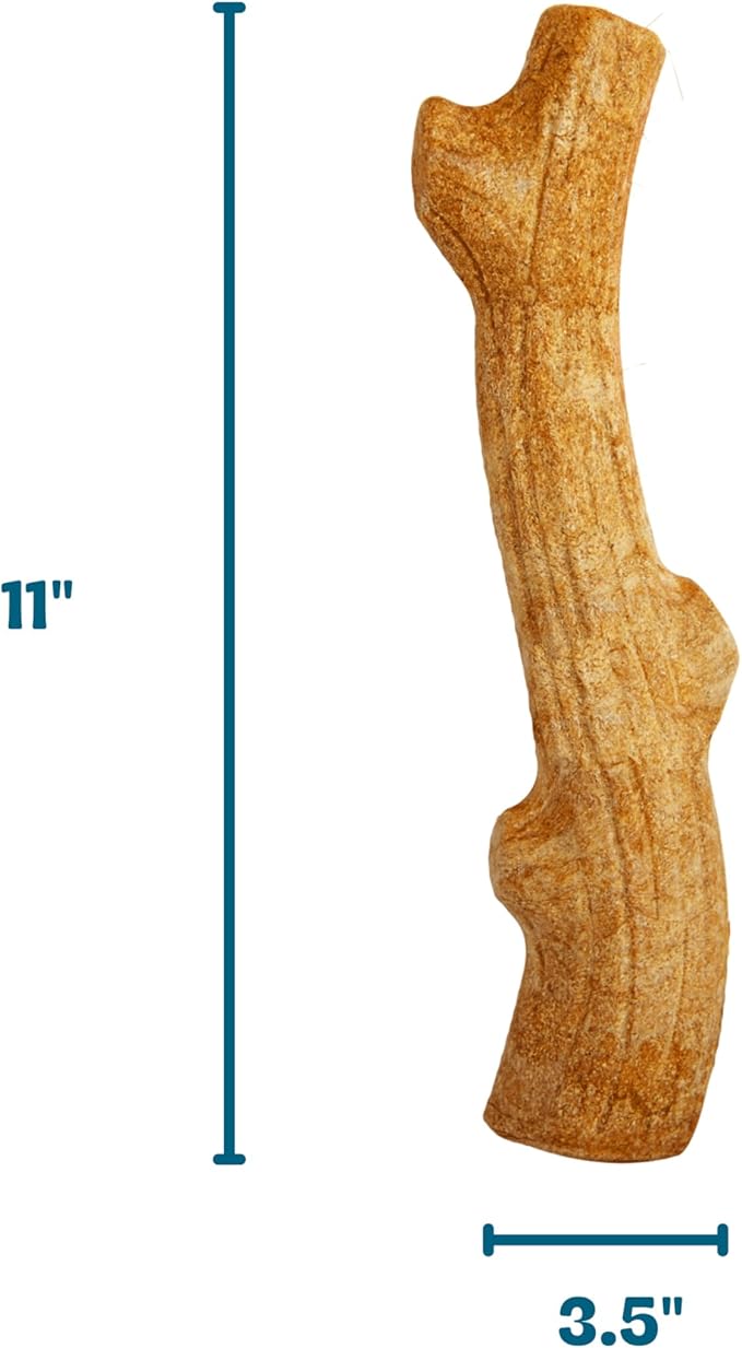 Pupstages Super Dogwood Dog Chew Toy, Made in the USA – Real-Wood Blend, Natural Wood Flavor & Texture, Moderate Chewers, Large, 11"