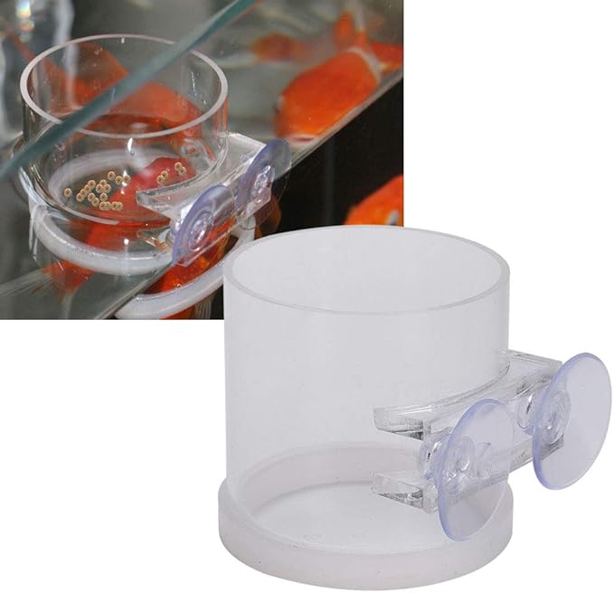 Acrylic Transparent Fish Feeding Ring Food Feeder with Suction Cup for Aqarium Fishing