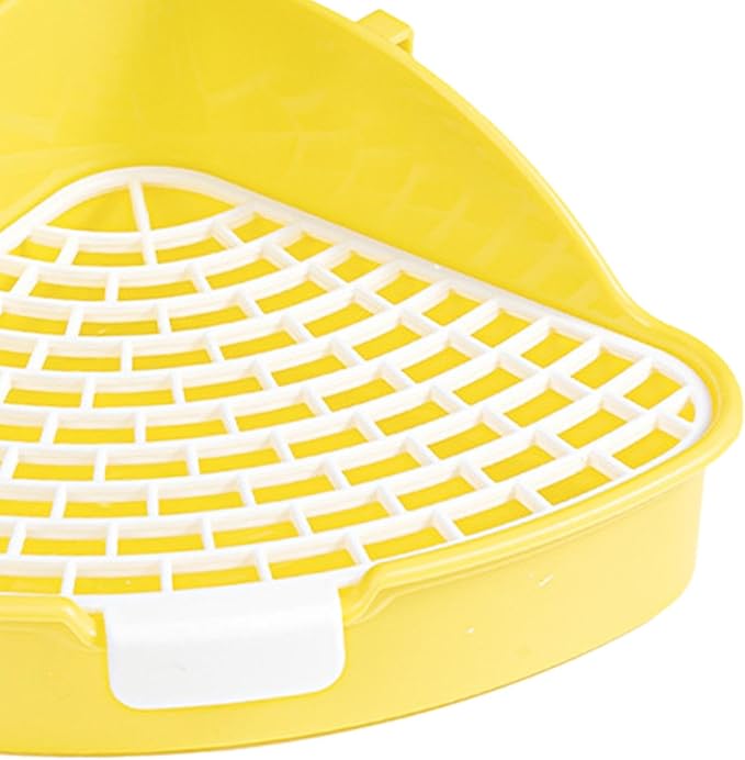 Rabbit Litter Pan, Small Pet Toilet Cage Accessories Corner Litter Pan for Hamster Ferrets, Yellow