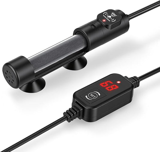 hygger 300W Submersible Aquarium Heater with Digital Temperature Controller, Mini Fish Tank Heater for 40–80 Gallon Tanks, Overheat & Out-of-Water Protection, Freshwater & Saltwater