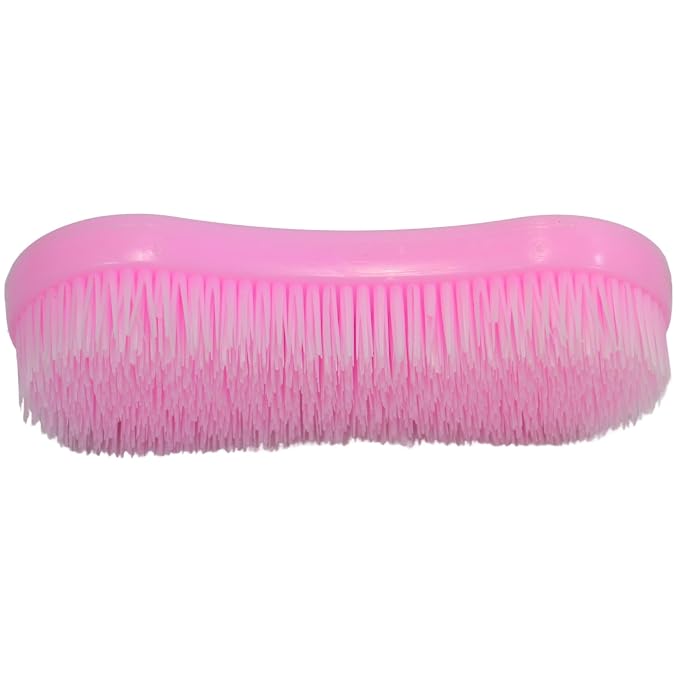 Intrepid International Magic Horse Brush, for Horse Grooming Kit w/Durable Plastic Bristles, Horse Brushes for Grooming, Light Pink