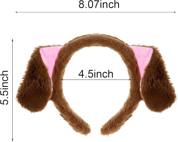 Pistha 2 PCS Animal Ears Headband Cute Furry Animal Ears Headbands for Halloween Costume