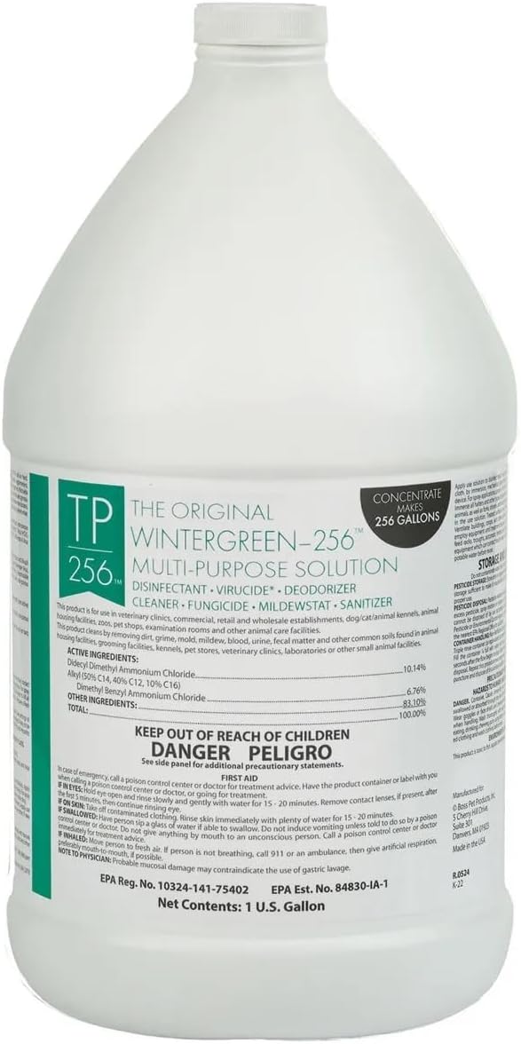 PUREPET 256 Kennel Cage and Surface Disinfectant The Original High Concentrate Vet Approved Cleanser (Wintergreen)
