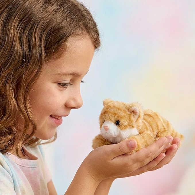 Cute Orange Cat Stuffed Animal Plush Toy - Weighted & Soft, Cute Small Plushie Gift for Kids, Girls, Boys, Adults. 8 inches