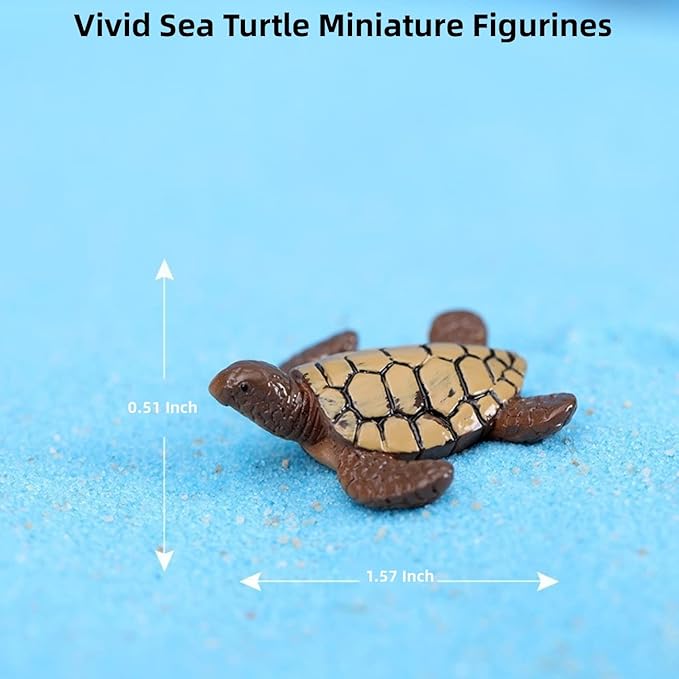 Miniature Sea Turtle Figurine, Mini Sea Turtle Fairy Garden Accessoriesfor Fish Tank Decoration, Succulent Planter, Micro Landscape, Fairy Garden Decor, Cake Toppers, Fish Tank Decoration
