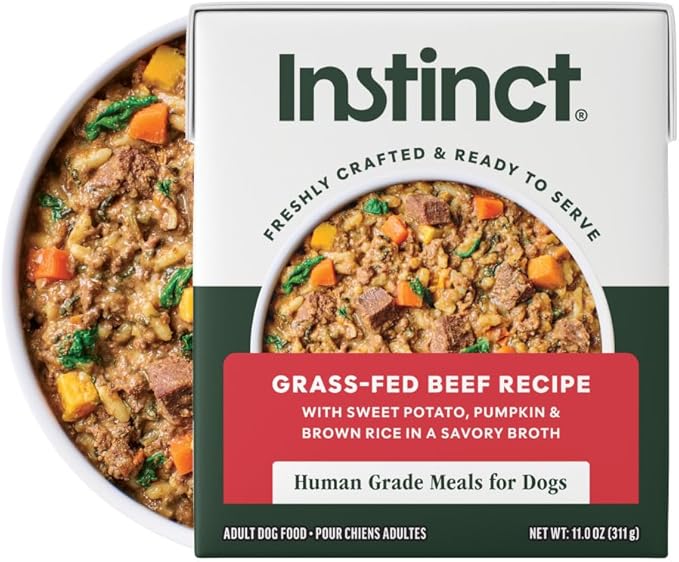 Instinct Freshly Crafted Meals, Dog Wet Food or Topper, Human Grade - Grass-Fed Beef, 11 oz. Carton