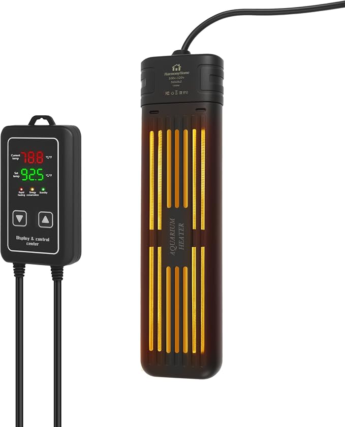 Aquarium Heater, 300W/1000W Fish Tank Heater, Submersible Turtle Heater with Intelligent Variable Frequency Heating & Dual Temperature Sensor Design, with Automatic Power-Off Function