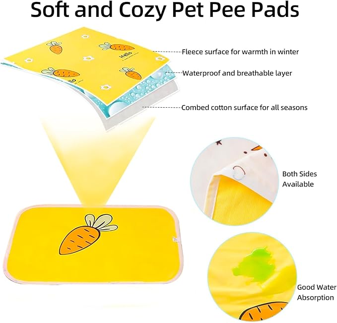 Guinea Pig Bed,Fleece Bunny Hideout House,Warm Rabbit Sleeping Bed with Pee Pad,Winter Large Hiding Hut for Hamster Ferret Rat Chinchilla Hedgehogs,Grey