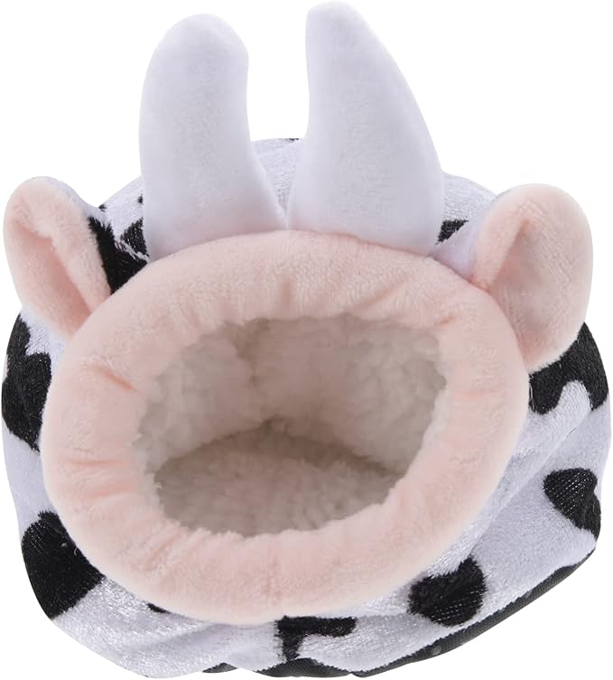 UKCOCO Plush Bunny Plush Cow Stuffed Hedgehog Guinea Pig Habitat Cow Hamster Hideout Rabbit Bed House Small Pet House Guinea Pig House Rat House Decor Warm Bed Cotton Nest Sleeping Nest
