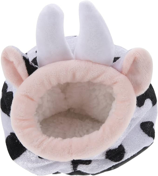 UKCOCO Plush Bunny Plush Cow Stuffed Hedgehog Guinea Pig Habitat Cow Hamster Hideout Rabbit Bed House Small Pet House Guinea Pig House Rat House Decor Warm Bed Cotton Nest Sleeping Nest