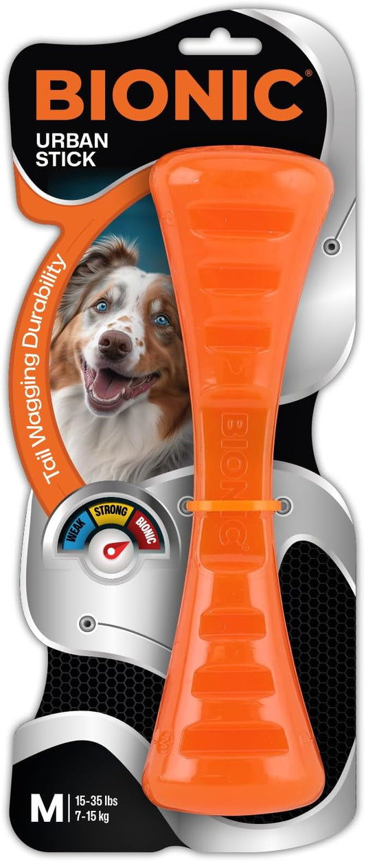 BIONIC Urban Stick Dog Toy, Medium - Interactive Dog Chew Toy That Stands Up to The Toughest Chewers, for Dogs Between 15-35 lbs. (7-15 kg.)