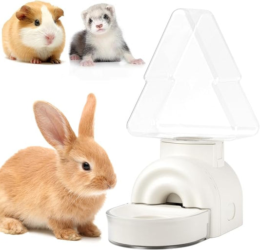 mini&moe Rabbit Water Bottle - 17.6oz Guinea Pig Water Bottle No Drip for Cage Automatic Gravity Silent Hanging Bunny Water Dispenser with Floating Bowl for Hamster, Gerbils, Ferret, Chinchilla