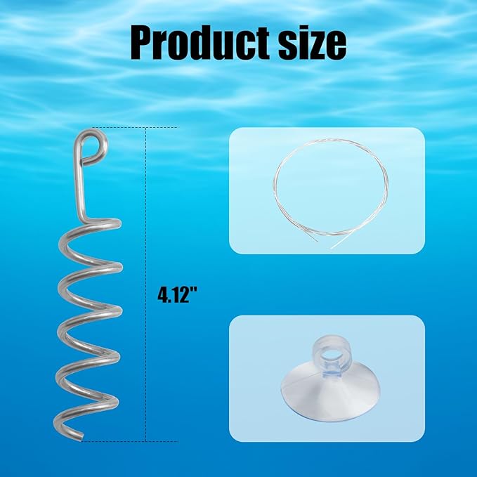 Fish Tank Aquarium Vegetarian Feeder, Aquarium Stainless Steel Sinking/Hanging/Benthic Fish/Loach/Malawi Cichlid/Snail Feeder with Suction Cup and Recycling Line