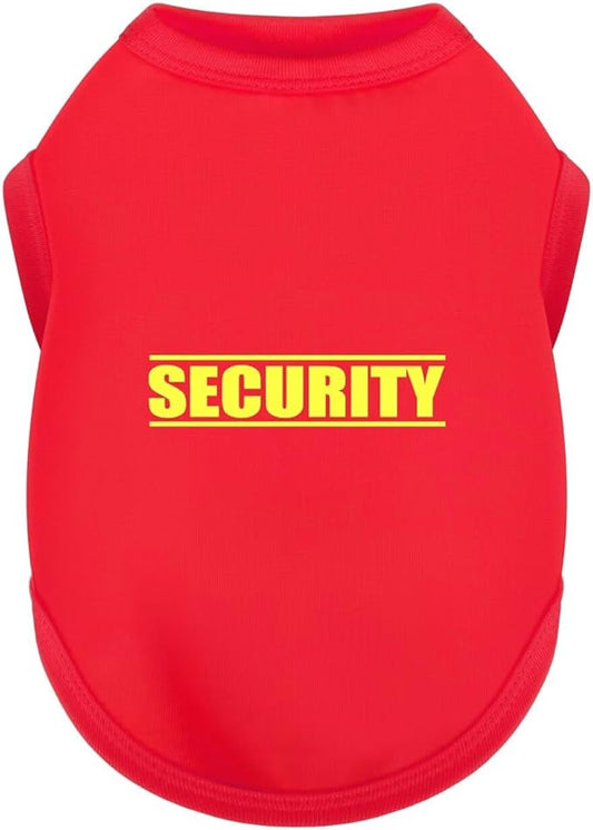 Discover Cozy Cotton Canine Wear: Soft, Lightweight, and Breathable Dog Shirt Vest with Eye-Catching Graphics(Security), Keeping Your Furry Friend Warm and Comfy! Red 2XL