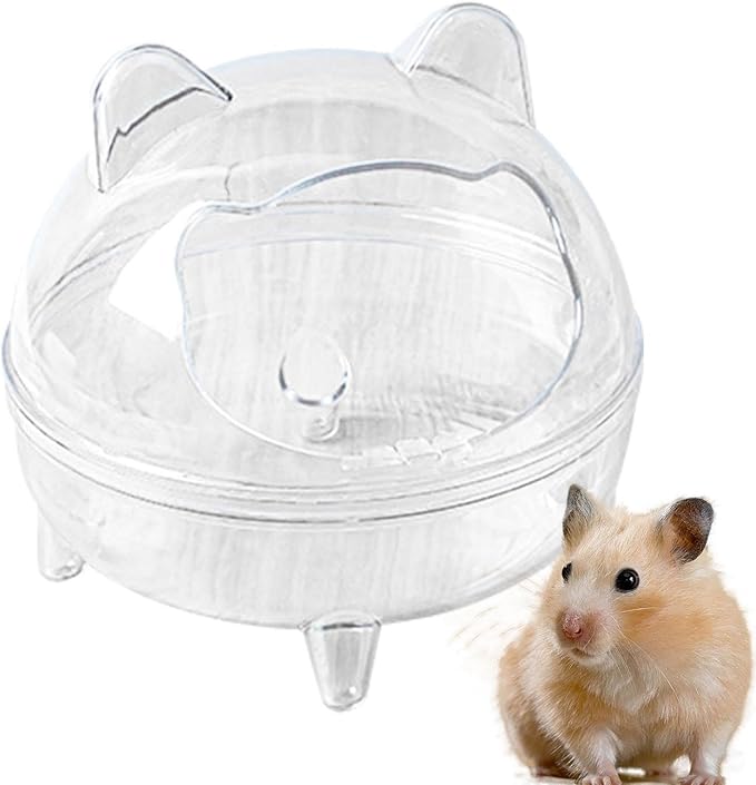 Hamster Sand Bath Container - Fun Small Pet Bath Accessory, Comfortable Bear Bathroom Grooming Station | Secure Sand Bath Box, Clean and Safe Bathing Hideouts Ideal for Hamsters and Gerbils