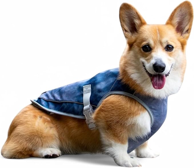 Spark Paws Dog Cooling Vest - SPF 50 UV Sun Protection - Summer Heat Relief Gear for Dogs, Lightweight, Evaporative Cooling - Dog Anxiety Relief Vest During Hot Days - Ice Blue, 2XL