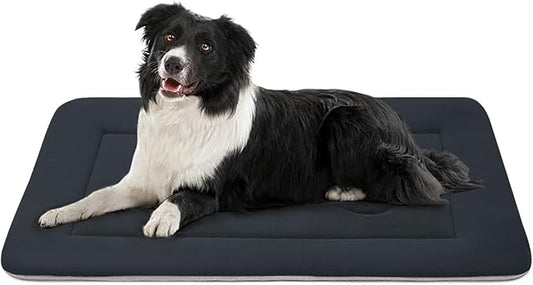 JoicyCo Dog Bed Soft Dog Crate Pad Mat for Medium/Large Dogs, 36 in Non-Slip Bottom Washable Dog Sleeping Mattress Pet Beds Cat Bed Kennel Pad, Dark Gray
