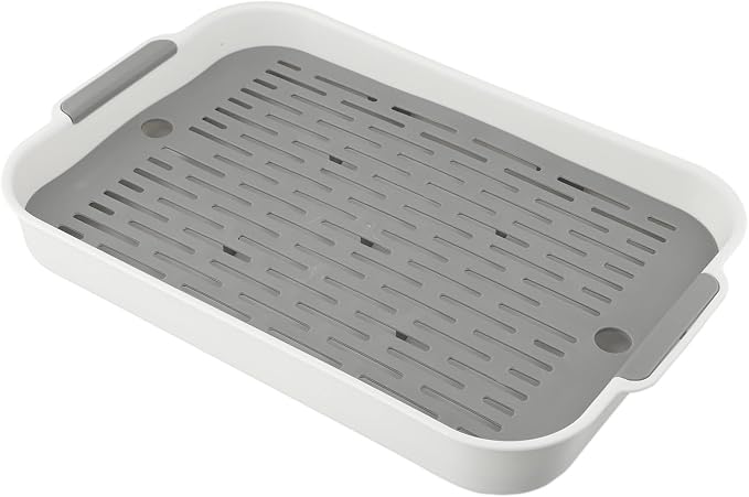 Small Animal Litter Box with Detachable Grid, Large Space Rabbit Toilet Tray for Guinea Pigs Hamster Chinchilla Ferret, Smooth Corner Plastic Potty Training Pan, Easy Clean Blue 36.5x24.5cm(F)
