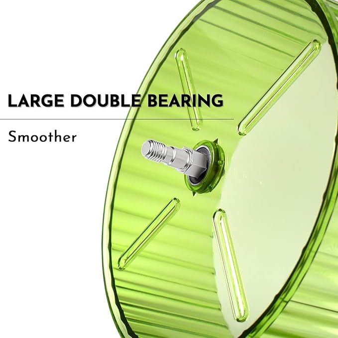 Silent Hamster Wheel 8.3inch Adjustable Height Turtle Wheel Turtle Tank Accessories Dwarf Hamster Quiet Wheel, Hedgehog Wheel, Gerbil Wheel, Small Pet Exercise Wheels (Green)