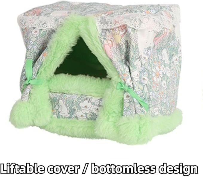Rat Hammock for Cage Chew Proof Rat Toys Warm Bed, Small Animal Hanging Stainless Steel Basket Ferret Cage Accessories and Habitats Removable Nest Mat for Hamster, Sugar Glider, Hedgehog (Pink)