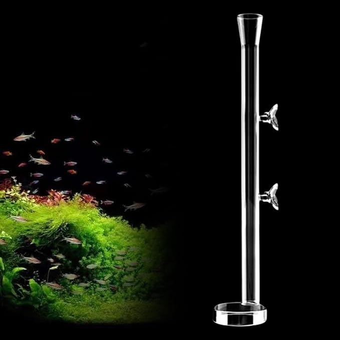 Aquarium Feeder Tube Glass Food Feeding Tube with Round Feeding Tray Fish Tank Shrimp Crab Feeding Accessories Prevents Waste Suitable for Household A, 35cm