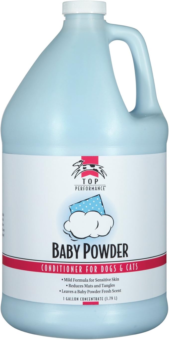 Top Performance Baby Powder Scent Pet Conditioner for Dogs and Cats, Safe for Puppies or Kittens Aged 6 Weeks and Older, 1 Gallon