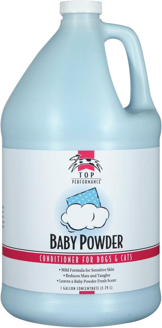 Top Performance Baby Powder Scent Pet Conditioner for Dogs and Cats, Safe for Puppies or Kittens Aged 6 Weeks and Older, 1 Gallon