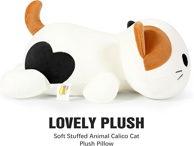 Onsoyours Original Calico Cat Plush Kitty Plushies Toy Kitten Stuffed Animal Soft Pillow Kawaii Little Ultrasoft Plushie Gift for Kids(Calico Cat, 9")